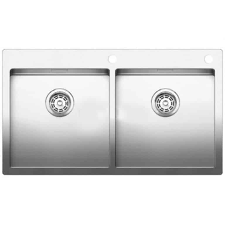 כיור נירוסטה כפול דגם אנדאנו 400/400IFA מבית בלאנקו – שוליים דקים, עיצוב מודרני