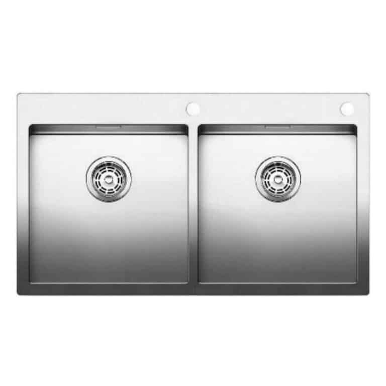 כיור נירוסטה כפול בלאנקו קלרון 400/400IFA – שוליים דקים, עיצוב יוקרתי במידות 88.5x51 ס”מ