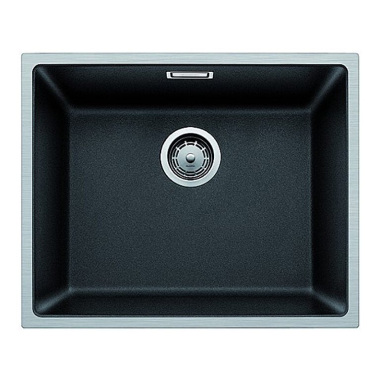 כיור מטבח בלאנקו סאבליין 500IF ללא שולים עם מסגרת נירוסטה מסיליגרניט, מידות 54.3x44.3 ס