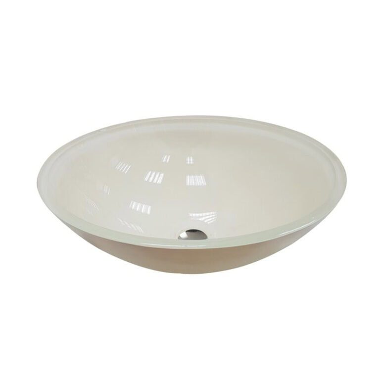 כיור מונח אובלי זכוכית פרגמון - כיור זכוכית 41x33 ס