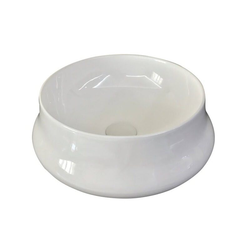 כיור מונח חרס דגם 9447W - כיור חרס 40x40 ס"מ למטבח ואמבטיה - כיור מונח קומפקטי לארון - כיור חרס איכותי 16 ס"מ גובה פרקטי מעוצב