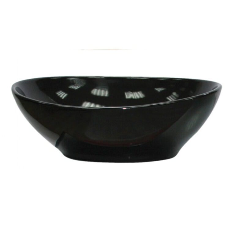 כיור חרס מונח אובלי דגם 9450B, מידות 41x33x14 ס"מ, עיצוב קלאסי להתקנה על משטח