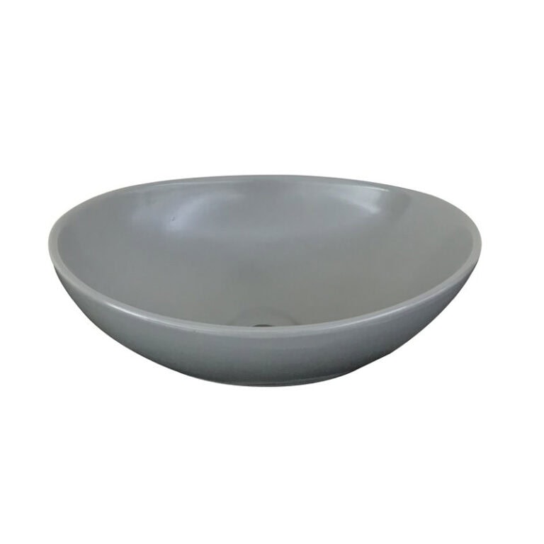 כיור מונח אובלי חרס אפור דגם 9450MG - כיור חרס 40x33 ס