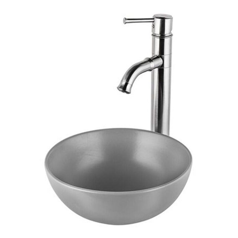 כיור מונח חרס אפור מט דגם 9462MG - כיור חרס מיני 28x28 ס