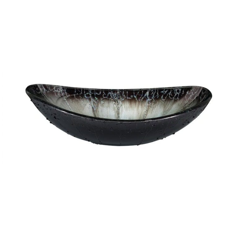 כיור מונח זכוכית יהלומים דגם 9470D - כיור זכוכית 54x36 ס"מ לאמבטיה - כיור מונח זכוכית דקורטיבי לארון - כיור זכוכית איכותי 14 ס"מ גובה יוקרתי אמנותי