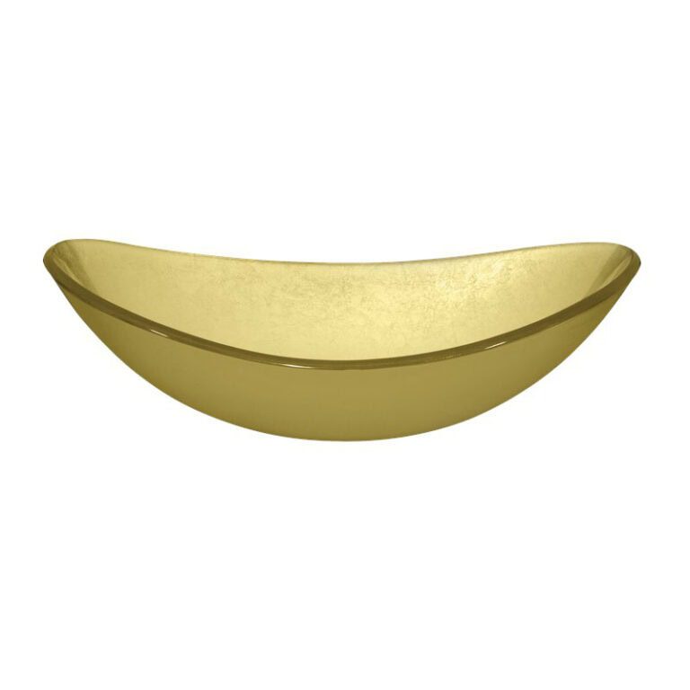 כיור מונח זכוכית זהב דגם 9470MG - כיור זכוכית 54x36 ס"מ לאמבטיה - כיור מונח זכוכית יוקרתי לארון - כיור זכוכית איכותי 14 ס"מ גובה מתכתי מעוצב