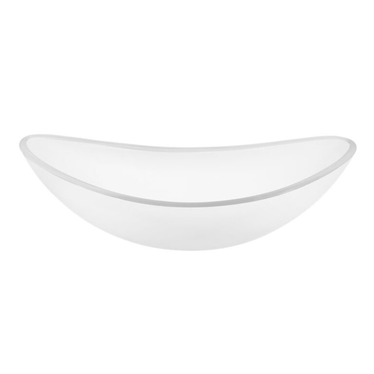 כיור מונח זכוכית לבן דגם 9472 - כיור זכוכית 56x36 ס