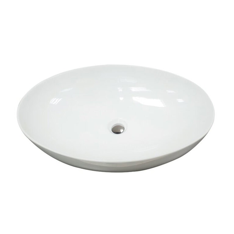 כיור מונח אובל חרס דגם 9847W - כיור חרס 62x41 ס