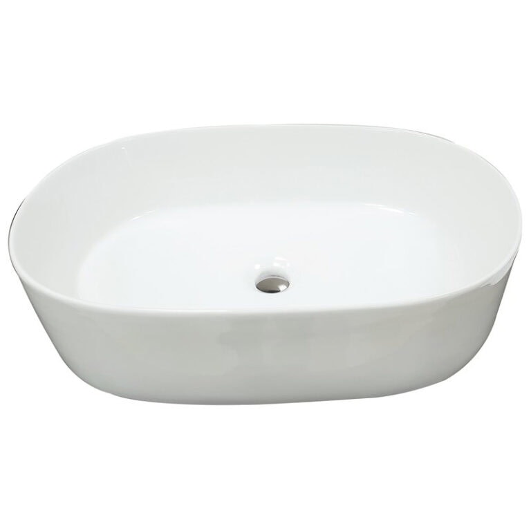 כיור מונח חרס לבן מט דגם 9849MW - כיור חרס 56x36 ס