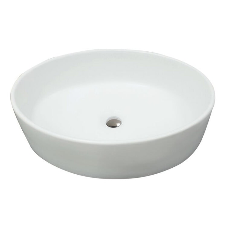 כיור מונח חרס לבן מט דגם 9853MW - כיור חרס 50x35 ס