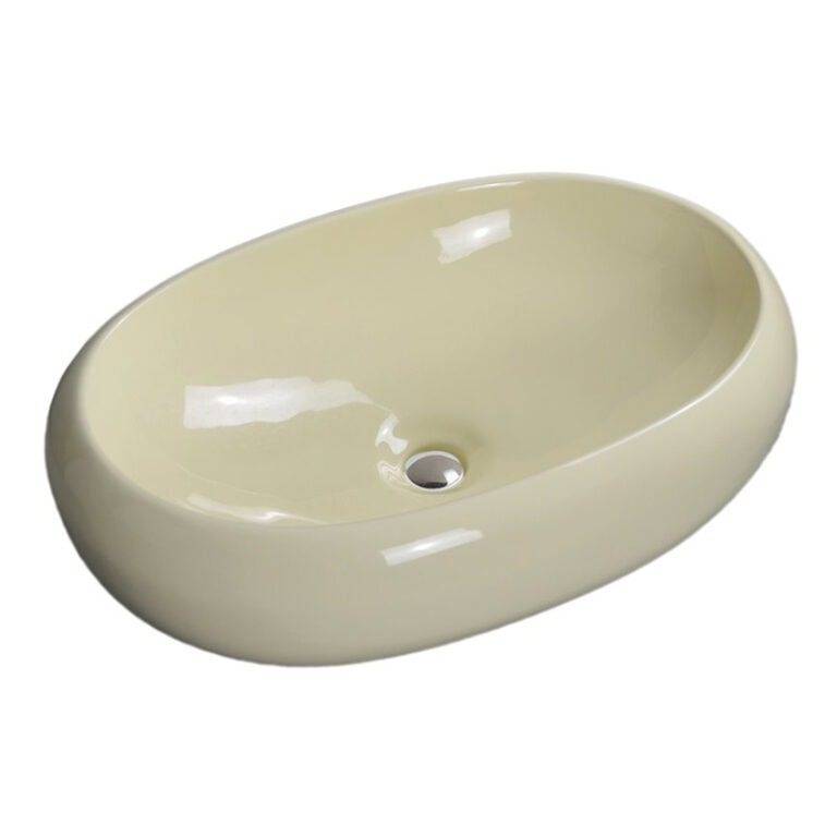 כיור מונח חרס דגם 9854P - כיור חרס 56x36 ס"מ לאמבטיה - כיור מונח לארון - כיור חרס איכותי 14 ס"מ גובה פרקטי מעוצב