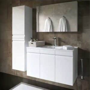 ארון אמבטיה לילך 60 ס"מ עם שתי דלתות ומשטח חרס בעיצוב תלוי