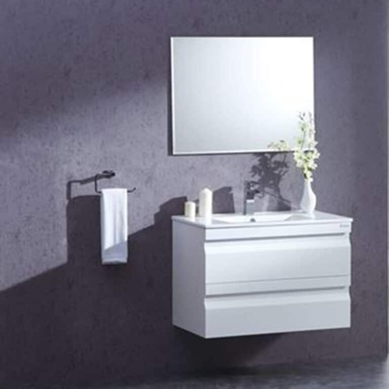 ארון אמבטיה אפוקסי דגם לילך בגודל 60 ס"מ עם שתי מגירות ומשטח חרס בעיצוב תלוי