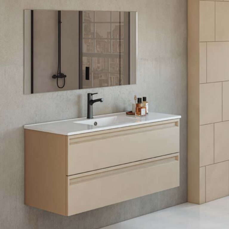 ארון אמבטיה תלוי דגם קסטלו 60 ס"מ עם שתי מגירות אפוקסי ומשטח חרס