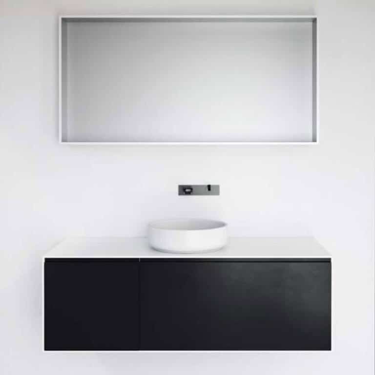 ארון אמבטיה תלוי דגם אלה 80 ס"מ עם מגירה אחת ומשטח אפוקסי תואם