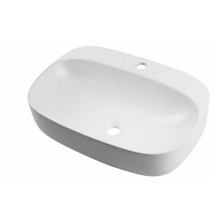 כיור מונח חרס לבן מבריק דגם שורבט 60x42 ס