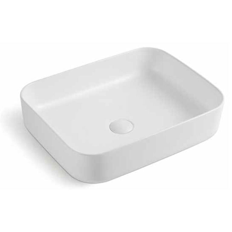 כיור מונח חרס לבן מט דגם בזק 50x39 ס