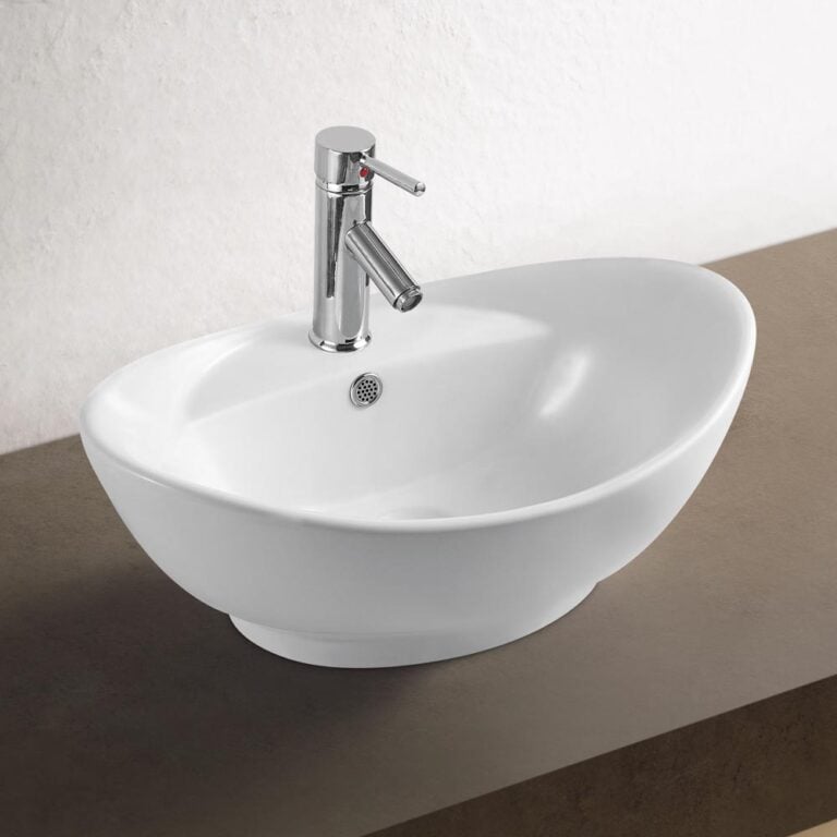 כיור חרס מונח דגם ספיר, מידות 58x39x21 ס