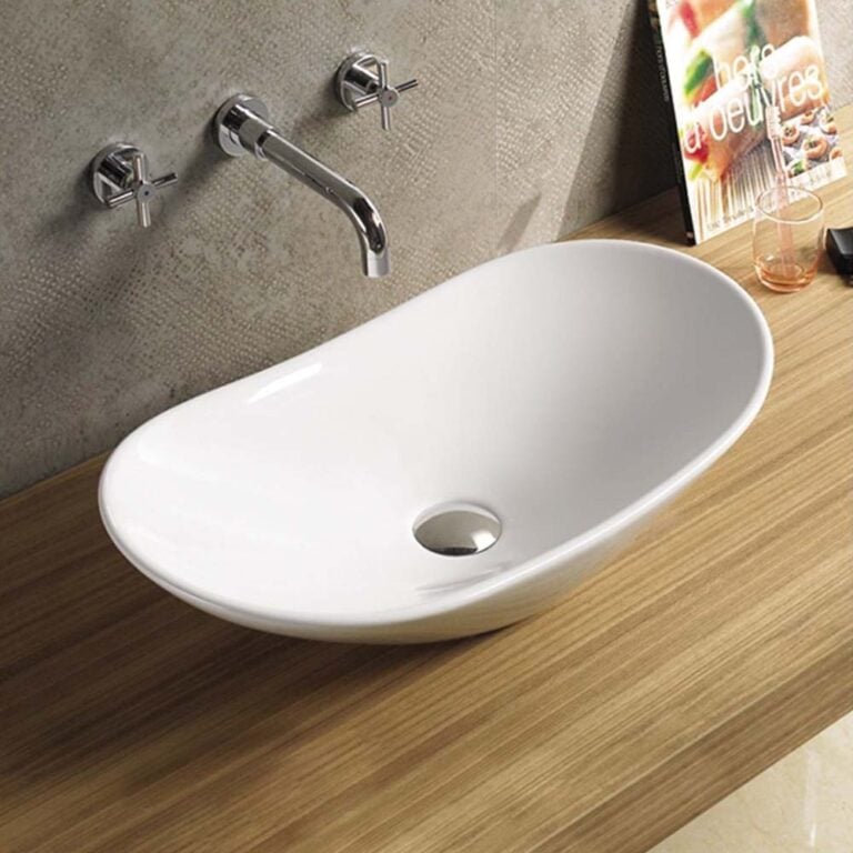 כיור חרס מונח דגם אדל, מידות 63x34x15 ס