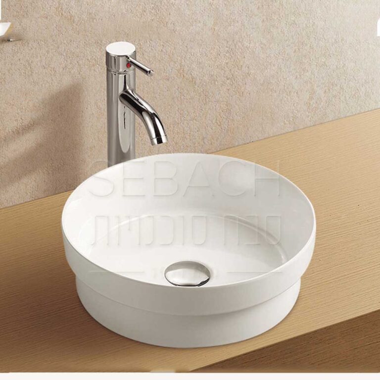 כיור חרס חצי שקוע דגם גפן, מידות 36x36x12 ס