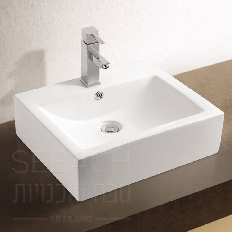 כיור חרס מונח דגם נוי, מידות 51x42x15 ס