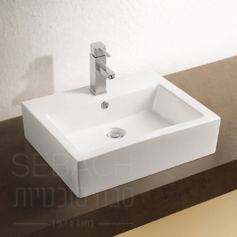 כיור חרס מונח דגם דקל, מידות 56x42x15 ס