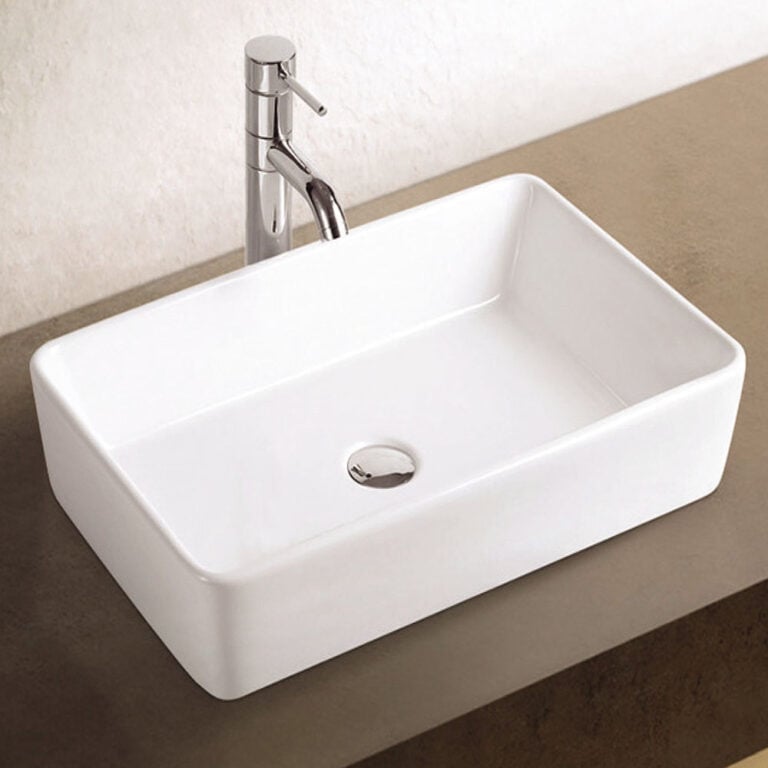 כיור חרס מונח דגם ברק, מידות 62x41x11 ס"מ, עיצוב אולטרה דק ועתידני