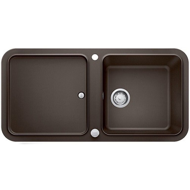 כיור סיליגרניט בלאנקו יובה 6S כפול בהתקנה עליונה, רוחב 100 ס"מ ואורך 50 ס"מ